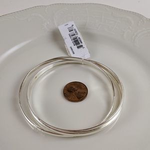 Guess Silver Tone 3 Twist Bangle NWT Macy's